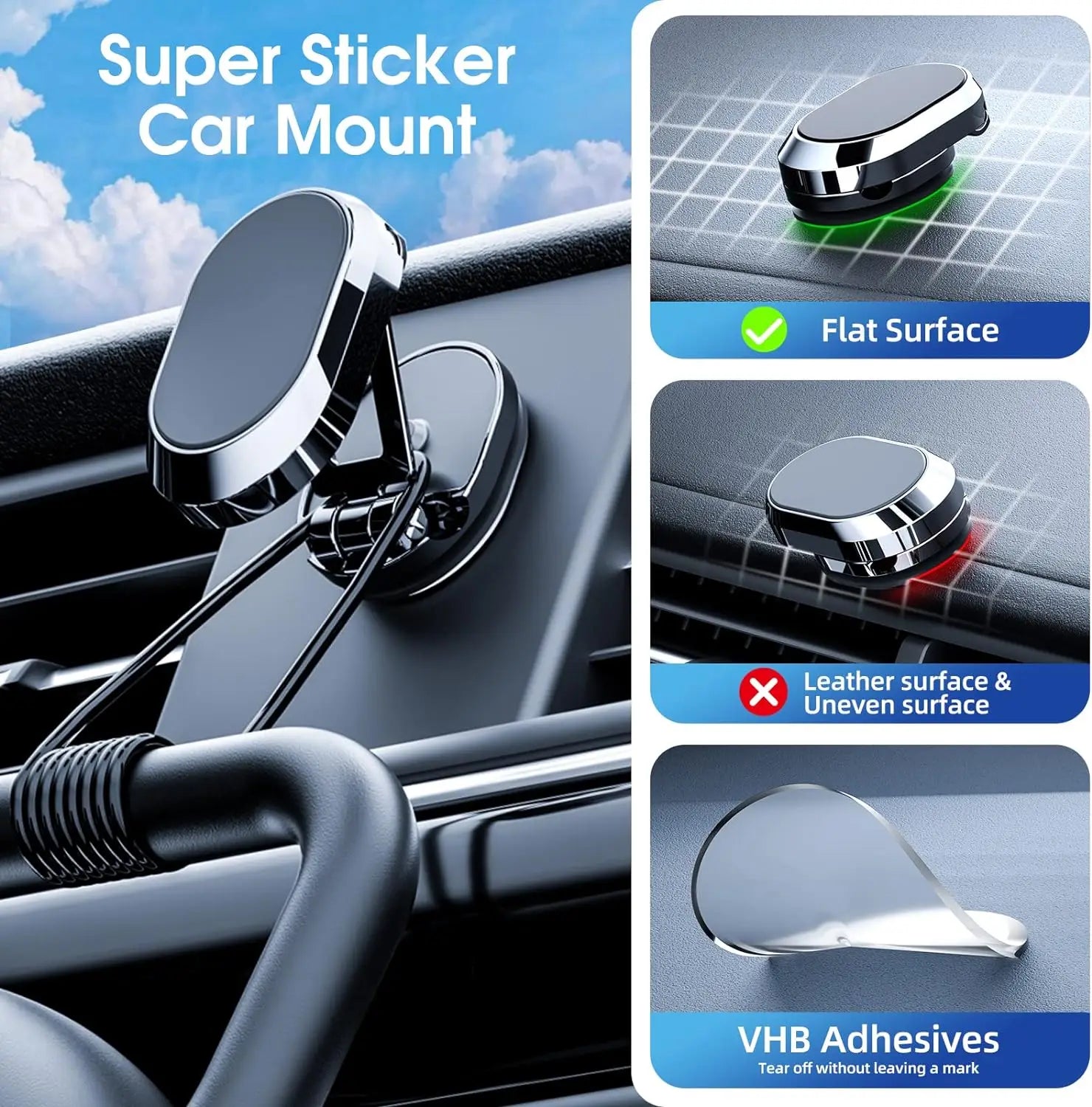 Soporte Magnético 360° para Auto – Compatible con Todo Smartphone
