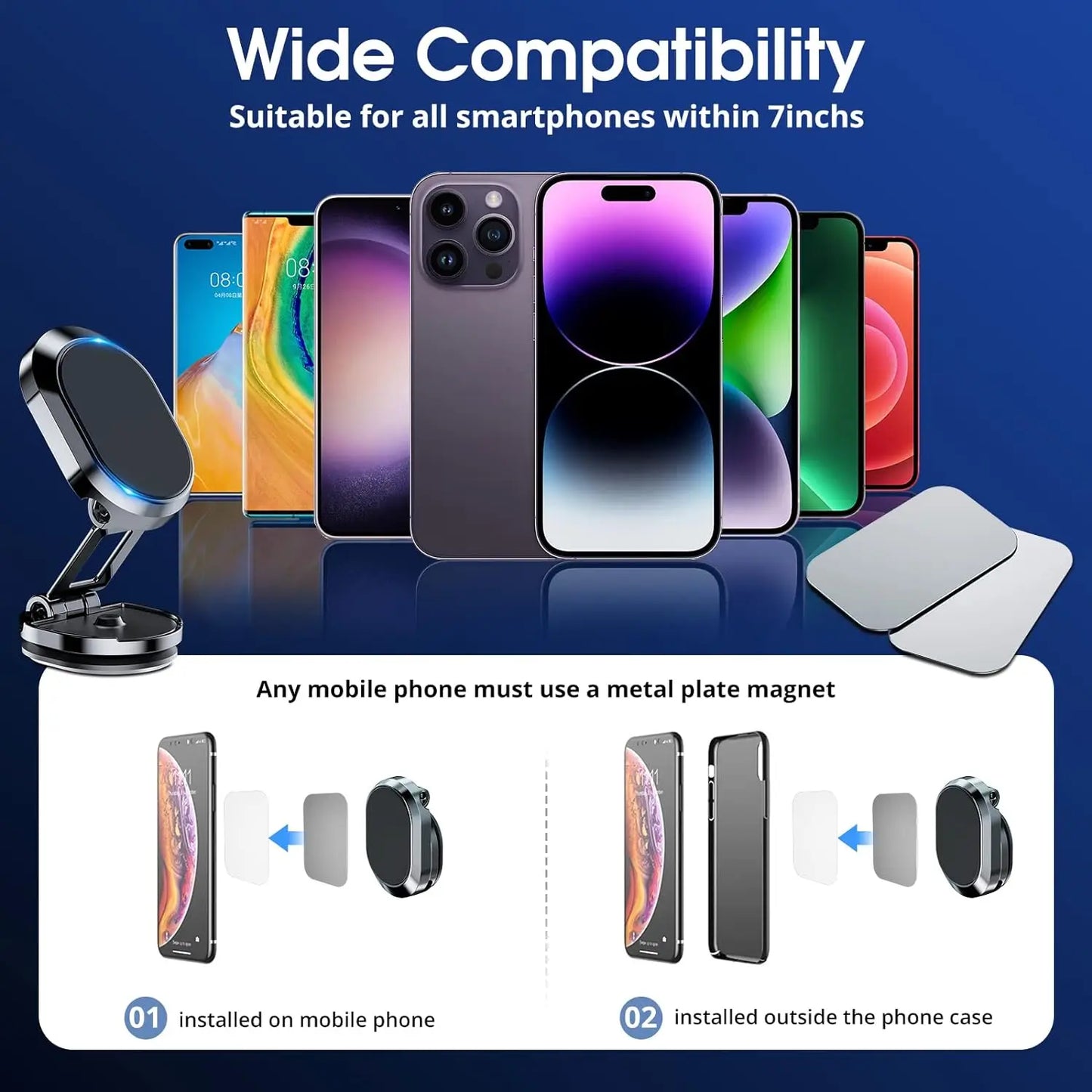 Soporte Magnético 360° para Auto – Compatible con Todo Smartphone